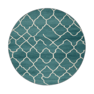 Trellis Blue Indoor and Outdoor Area Rug