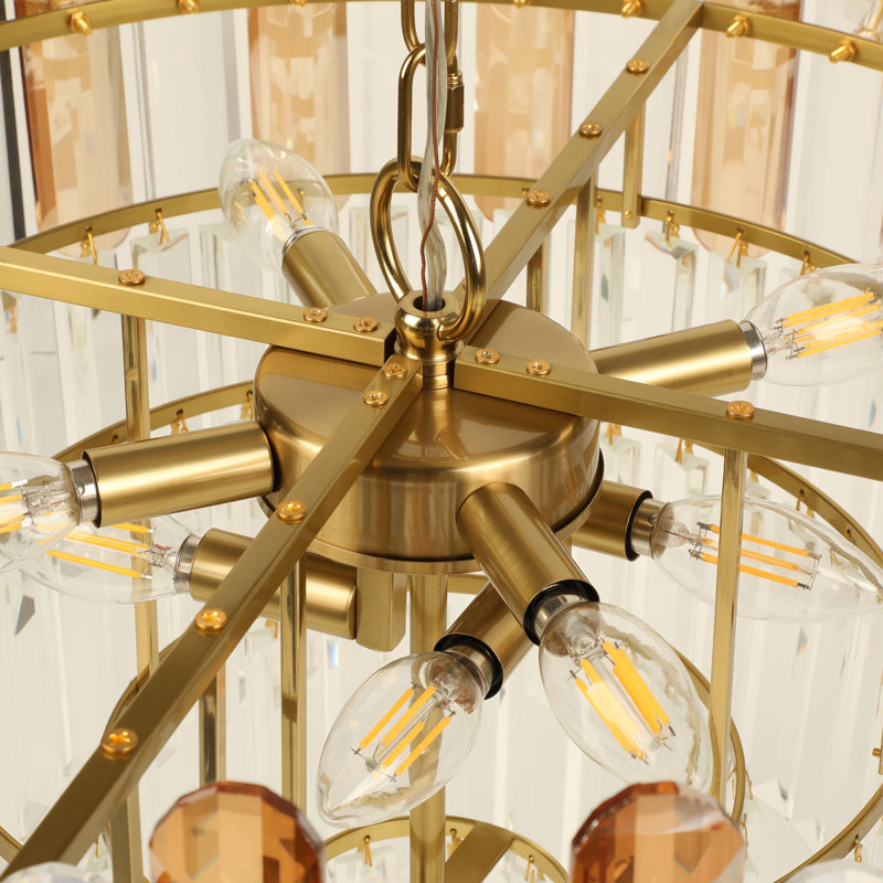 Lustre tambour en cristal 8 lumières