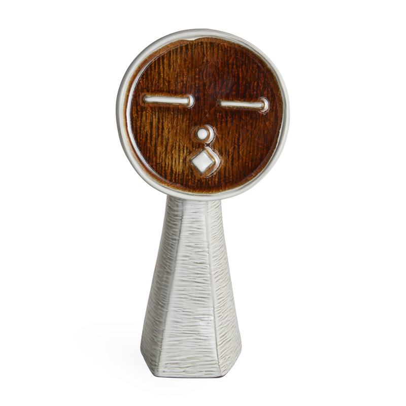 Novelty White and Brown Ceramic Table Vase
