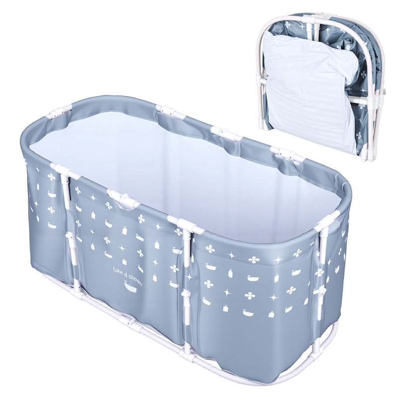 Portable Bath Tub No Installation, Foldable Bathtub For Adults, Separate Hot Spa Tub For Shower Stall, Non-Inflatable Ice Folding Bathubs, Family Soaking Baths