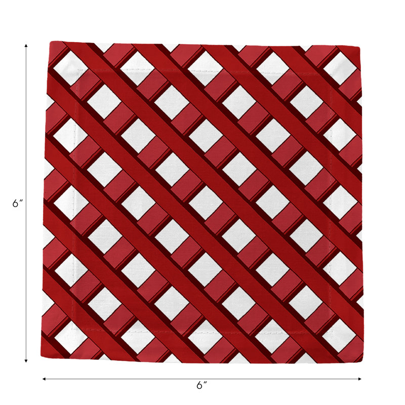 Cotton Blend Square Napkins, Red