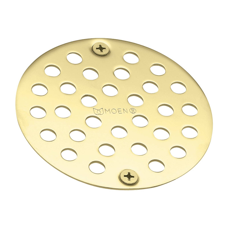 Drain de douche à grille 4 po Moen®, Laiton poli