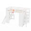 Lit plateforme double blanc avec cadre en bois massif avec bureau intégré, glissoire, panier de basketball et rangement-241211164