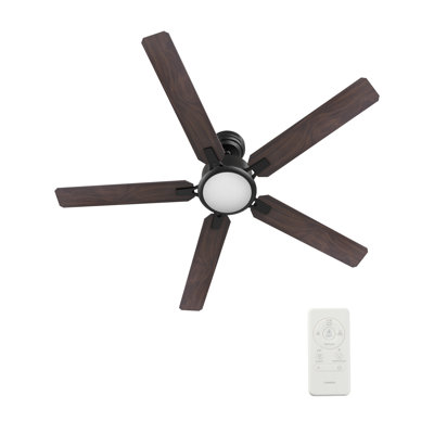 Sreeja Smart 5 - Blade LED Ceiling Fan with Remote Control Light Kit, Downrod