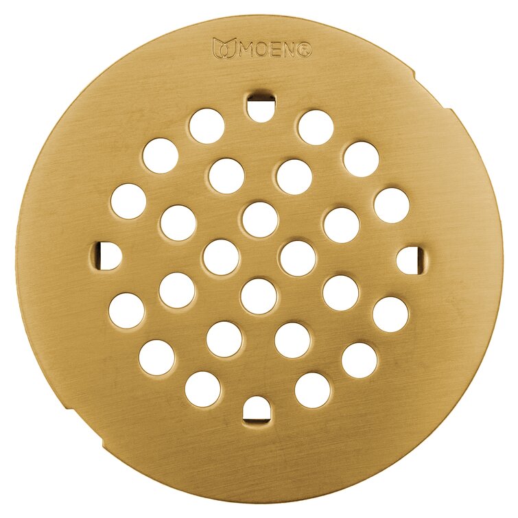 Shower Drain Cover, Brass Construction, 4-1/4 inches outside