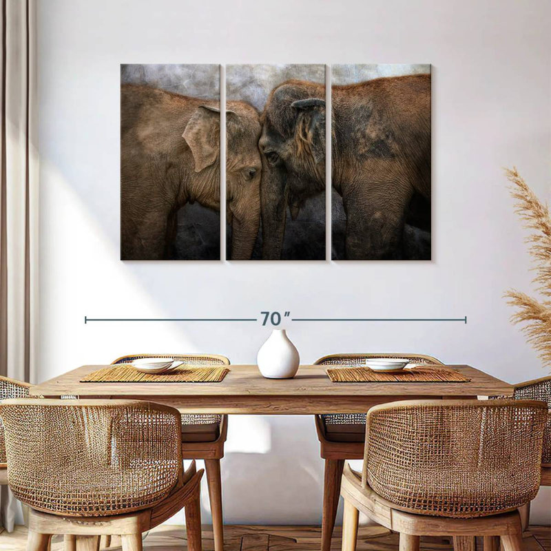 Brampt Elephant Young Love, 36" H x 57" W