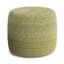 Pouf rond tressé - jaune pâle / naturel