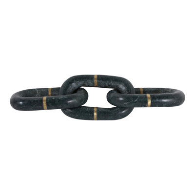 Modern Marble Chain Link Decorative Object For Home Decor - Accent Sculpture For Shelf, Entryway Table, Or Living Room Decoration