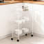 Chariot de rangement mince à 3 niveaux avec paniers | Organisateur utilitaire étroit en métal pour la salle de lavage, la salle de bain et la cuisine | Structure en acier robuste avec roulettes