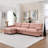 Deep Seat Sectionals, Wood Frame Modern Pink L Shaped Sofa For Home