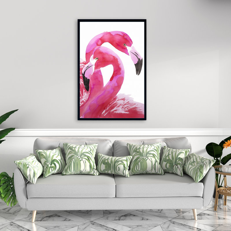 «Watercolor Flamingo Love», H 36 po x l 24 po