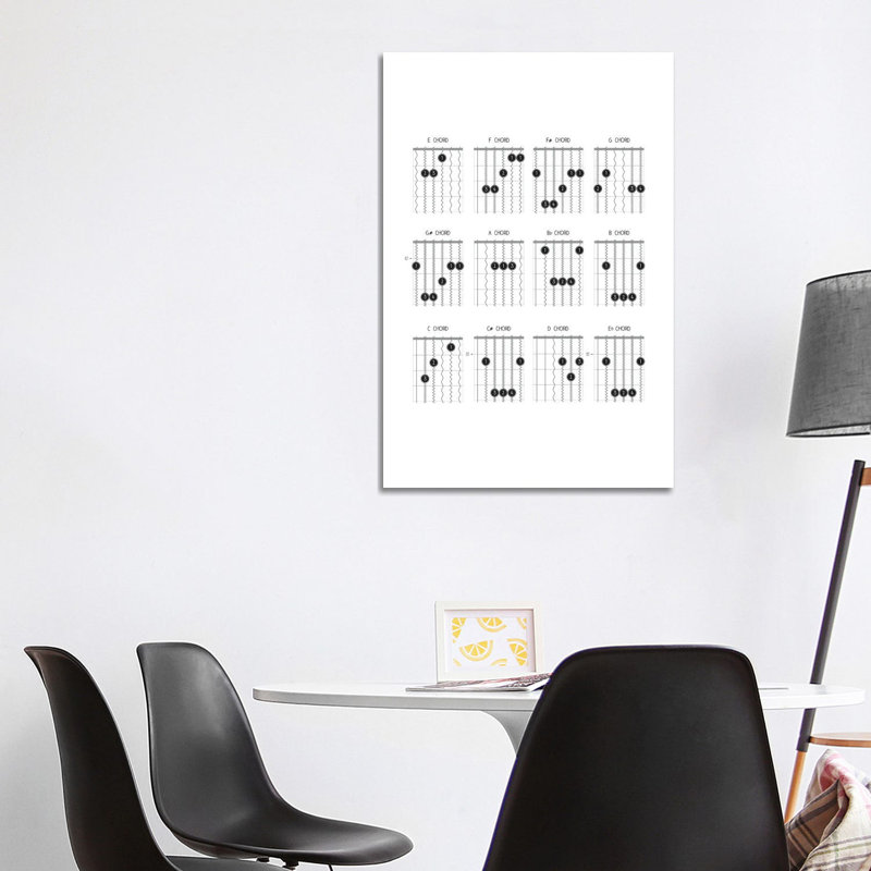 "Guitare", impression sur toile tendue, H 12 po x l 8 po x P 0,75 po