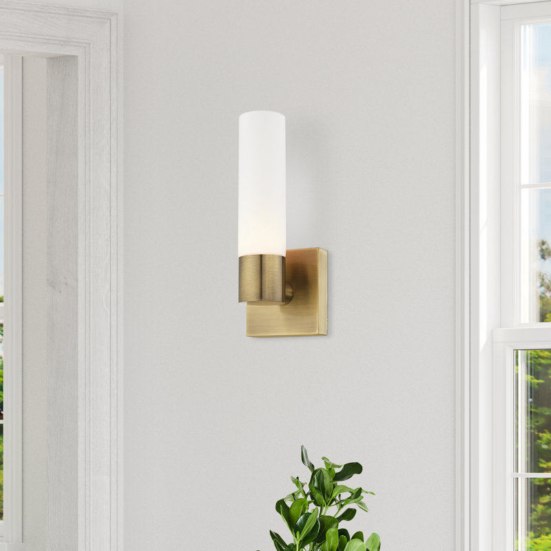Fulton Steel Armed Sconce, Antique Brass