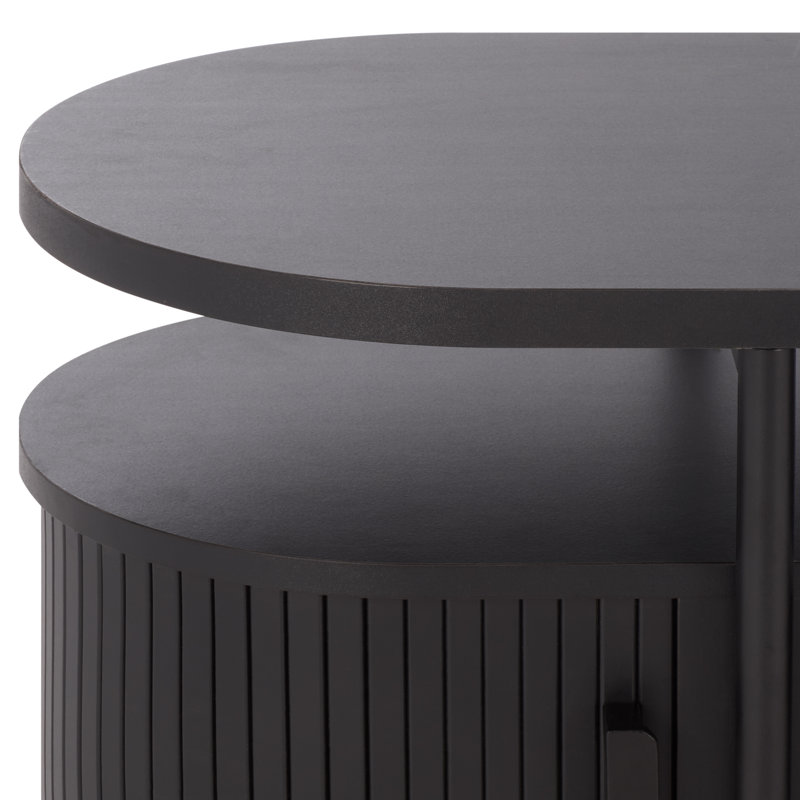 Etka 2 Drawer Tambour Door Media Stand, Black