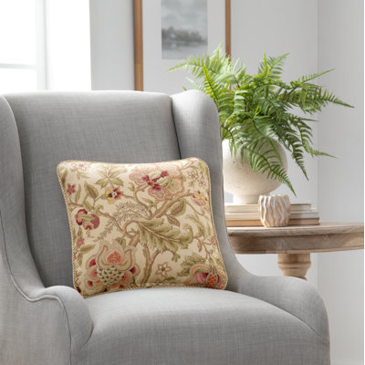 Regency Floral Cotton Throw Pillow