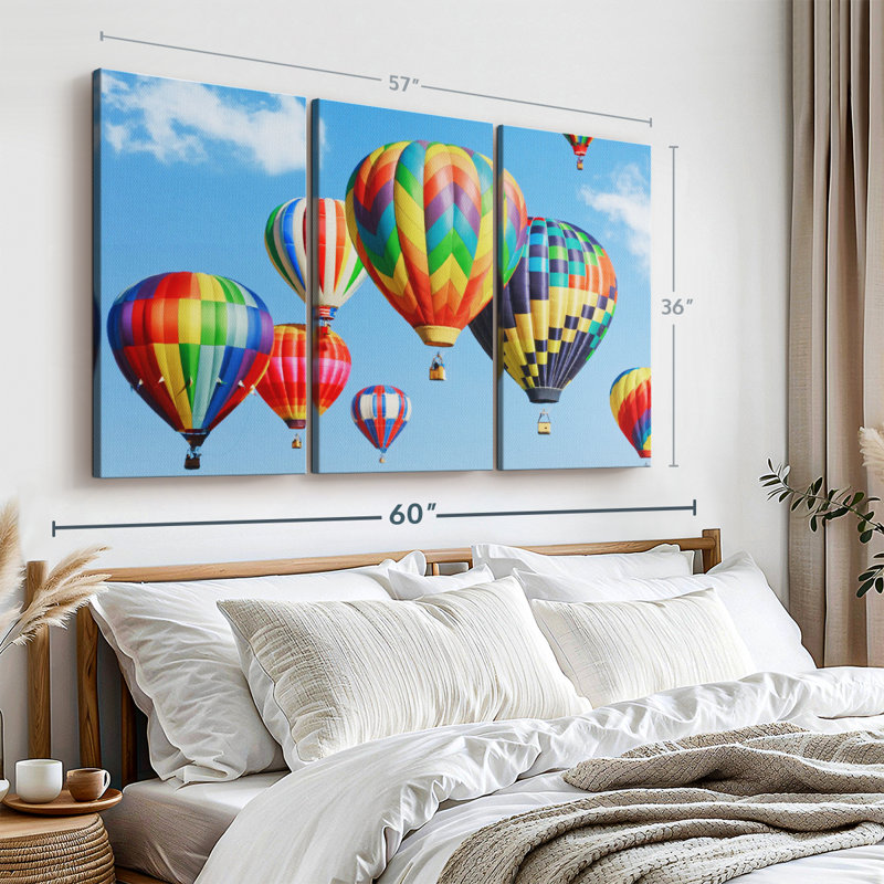 «Rainbow Hot Air Balloon» sur, H 36 po x l 57 po
