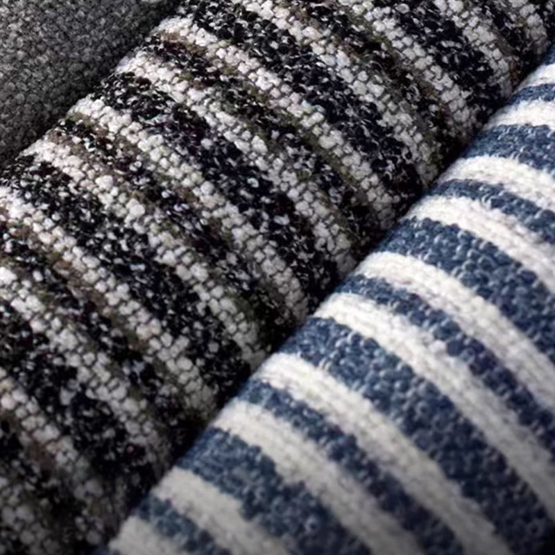 Bleu + blanc + chenille brune + bois massif + canapé-lit standard en métal, Bleu / blanc