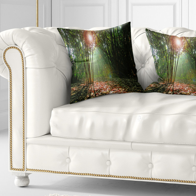 Coussin imprimé «Amazing Forest at Sunset», 16 po x 16 po, Coussin décoratif
