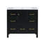 Ensemble de meuble-lavabo 36 po avec lavabo en résine, armoire de rangement en bois massif, ensemble de meuble-lavabo autoportant avec 5 tiroirs et portes à fermeture douce-107088077