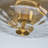 2-Light Dimmable Drum Flush Mount with Clear Ribbed Glass Shade-469464962