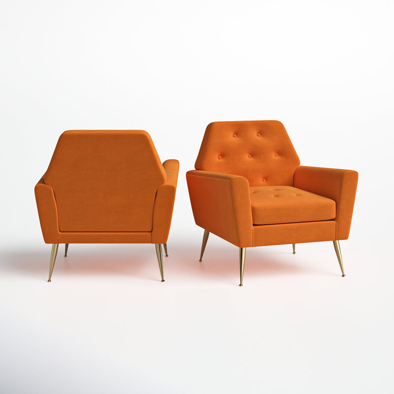 Fauteuil Thaddeus, Velours orange