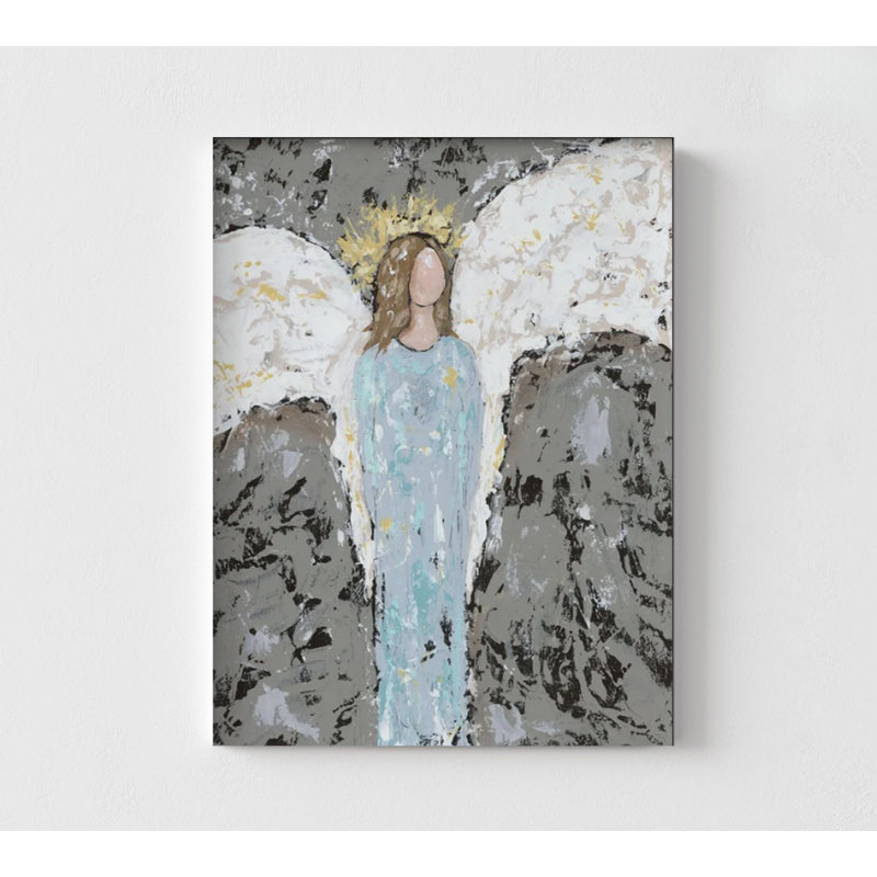 Ange gardien, art mural de Noël, reproduction d'art encadrée, scène de crèche de Gabriel, H 36 po x l 48 po