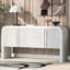 U_STYLE Console de 62,2 pouces à motif de vagues avec 4 portes et une tablette réglable, un canapé incurvé derrière le canapé, une table d'entrée étroite pour le salon, le vestibule et le couloir-815480568