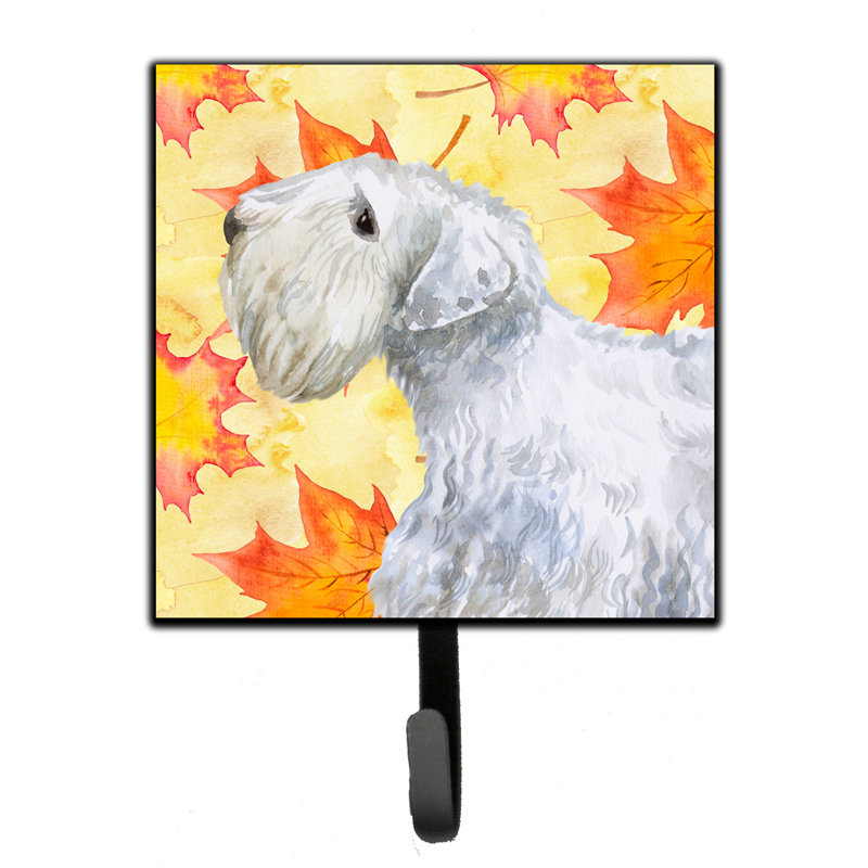 Eliane Metal Wall Organizer with Key Hooks, Orange/Yellow/Grey, Sealyham Terrier