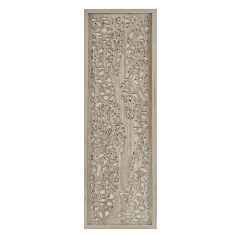Laser Cut Tree Framed Panel Wall Decor, Natural
