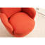 Fauteuil pivotant orange avec coussin haute éponge - Base de meuble de salon en acier inoxydable doré