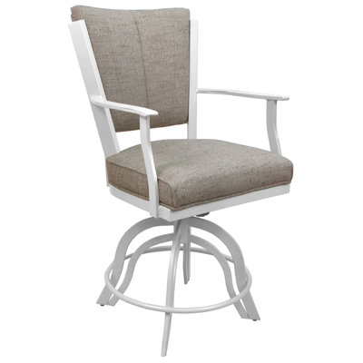 Tissu beige Hemsath Driftwood sur fond blanc - siège de 24 po