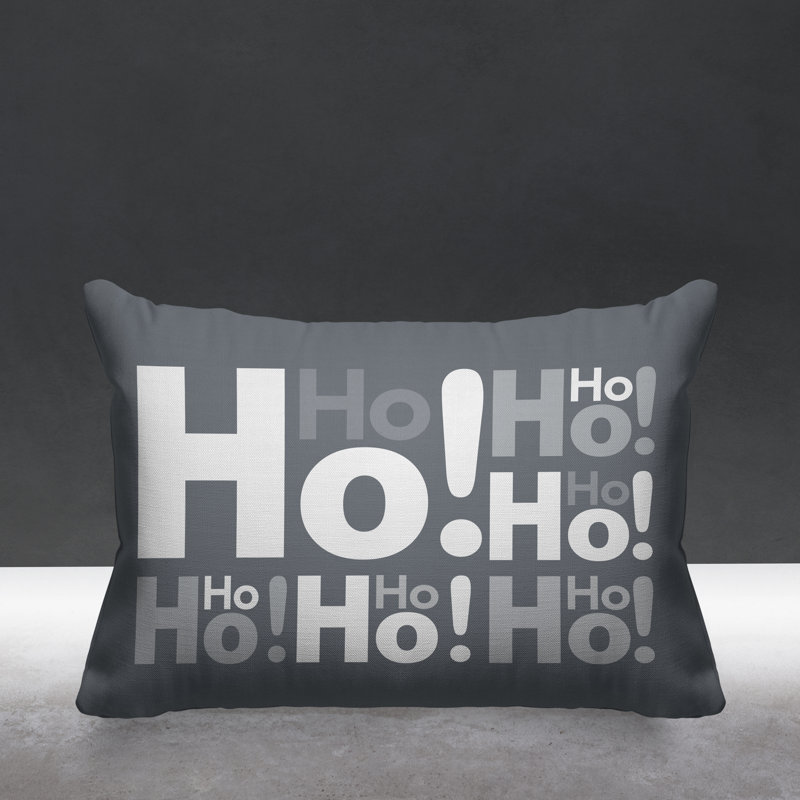 Coussin intérieur / extérieur Hohoho Christmas, Gris