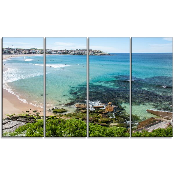 DesignArt 'Expansive Sydney Bondi Beach' On Canvas 4 Pieces Print | Wayfair