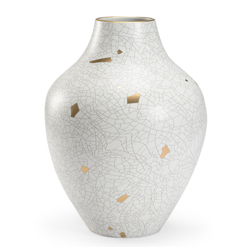 Ceramic Table Vase, 15.5" H x 11.5" W x 11.5" D