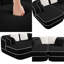 Canapé 77,2 po en tissu Teddy sans assemblage avec double chaises, canapé-lit 32D haute densité en éponge, sensation de nuage moelleux, couleur contrastante et design symétrique-725094868