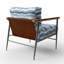 Fauteuil d'appoint rayé bleu et blanc Calm Tides-484899207