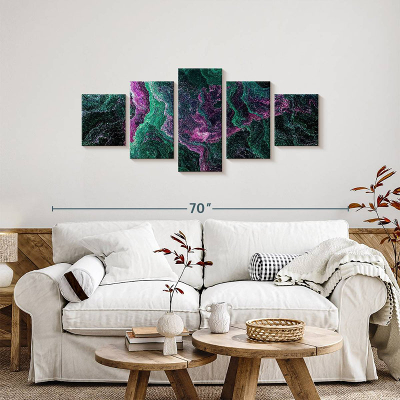 Marbled Lines, 24" H x 55" W
