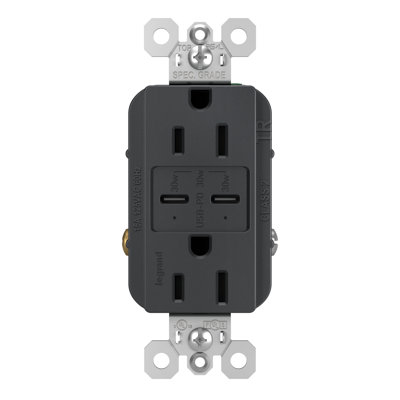 radiant 15A inviolable avec prise de courant de type C / C ultra-rapide USB 6,0A PLUS