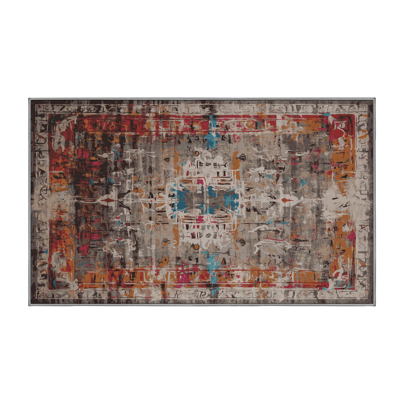 Tapis brun lavable à la machine, Rectangle 5 pi x 7 pi