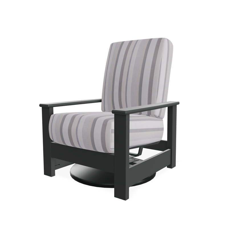 Chaise berçante pivotante cachée en polymère Leeward, Graphite, Colombe sensorielle