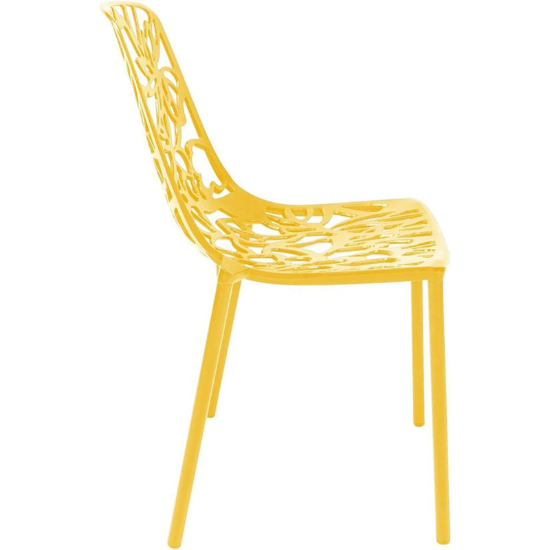 Chaise d'appoint en aluminium - ensemble de 2, Jaune