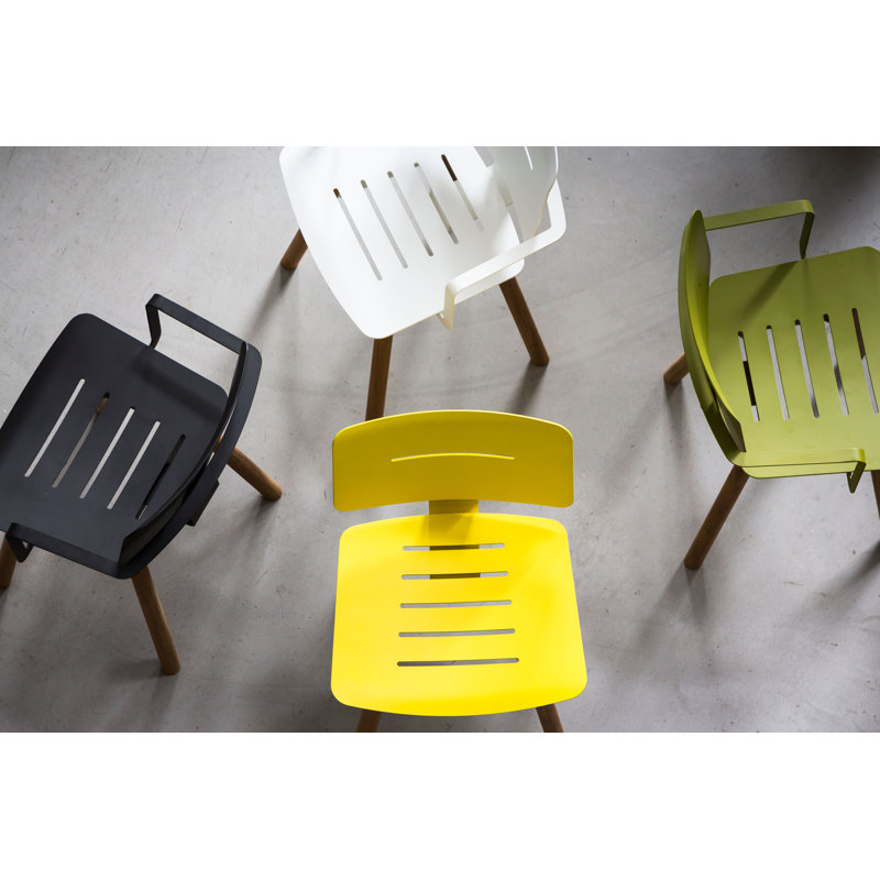 Coco Outdoor Dining Armchair, Does Not Apply, White/Faux Teak
