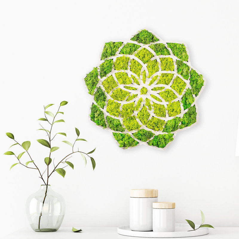 Elegant Decorative Wall Accessory, Green & White, 17.3 x 0.6 x 17.3 Inches | 100% MDF with 0.4-Inch Thickness | Stylish Home Décor for Living Room or Bedroom, Perfect for Modern Aesthetic & Unique Design