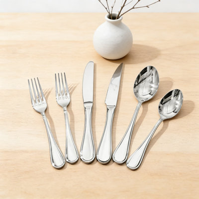 48-Piece Stainless Steel Flatware Set For 8, 18/10 Teardrop Design Silverware Set With Steak Knives, Mirror Polished And Dishwasher Safe Cutlery For Home, Hotel, Or Wedding