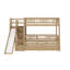 Lit superposé en bois avec escalier de rangement, glissade et tiroirs intégrés