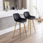 Velvet Fabric Counter Stools with Chrome Footrest, Set of 2-654881956-654881962