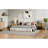 King Size Upholstered Platform Bed Frame, Beige