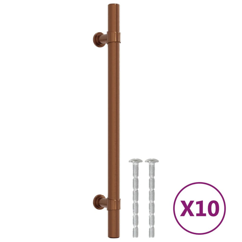 Metro Lane Cabinet Handles 10 Pcs Black 64 Mm Stainless Steel, Bronze, 320 Mm
