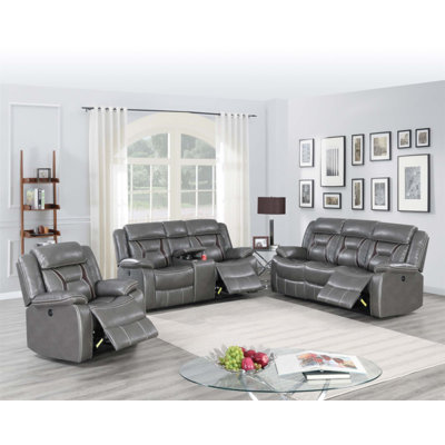 Modern Console Motion Loveseat with Built-in Cup Holders and Storage, Perfect for Comfortable and Stylish Home Entertainment