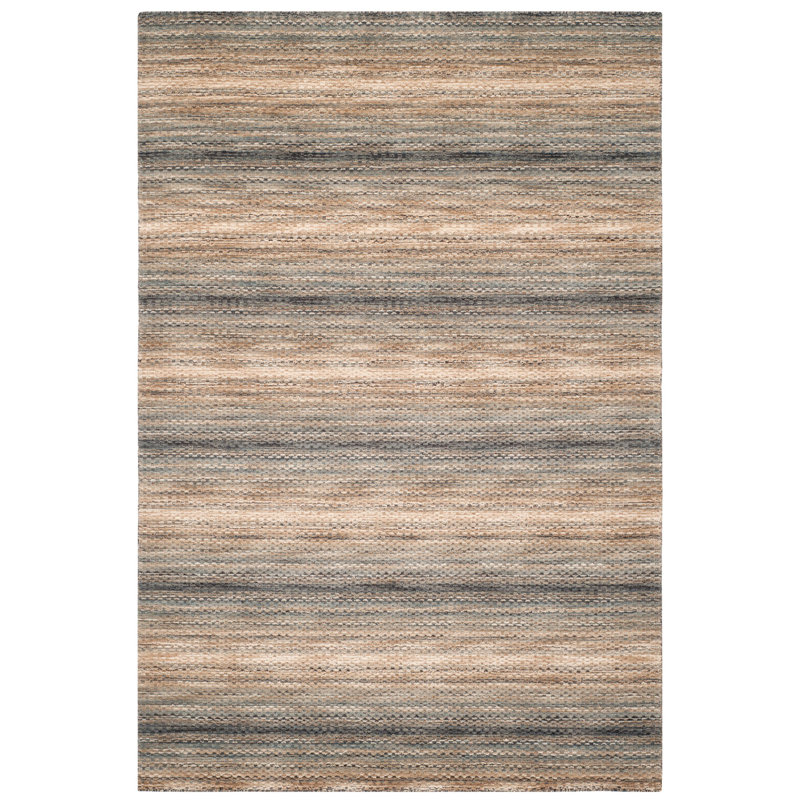 Tapis gris / brun en laine Hossain, Rectangle 6 pi x 9 pi